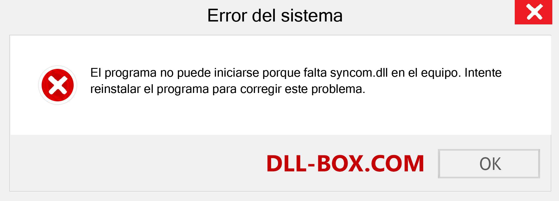 ¿Falta el archivo syncom.dll ?. Descargar para Windows 7, 8, 10 - Corregir syncom dll Missing Error en Windows, fotos, imágenes