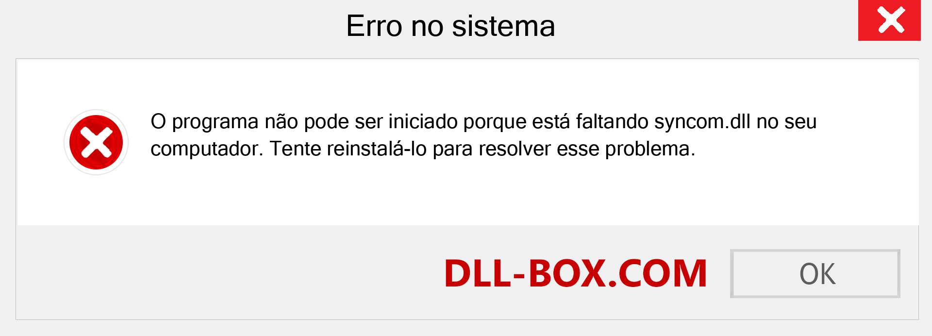 Arquivo syncom.dll ausente ?. Download para Windows 7, 8, 10 - Correção de erro ausente syncom dll no Windows, fotos, imagens